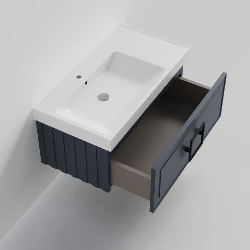 Тумба с раковиной La Fenice CUBO NFNC-01-CUB-BG-90-3-90L 90х50 подвесная цвет синий - фото 2