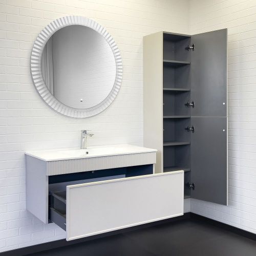 Тумба с раковиной Comforty 00-00017880CF 100х50 подвесная цвет серый - фото 5