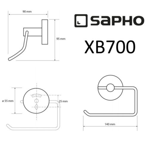 Бумагодержатель Sapho X-ROUND BLACK XB700 - фото 2