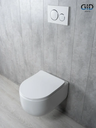 Унитаз подвесной Gid Tornado 62262Y белый с сиденьем микролифт безободковый смыв торнадо
