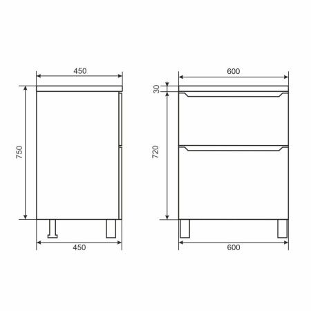 Тумба под раковину Uperwood Tanos 291120329 60х50 напольная цвет белый