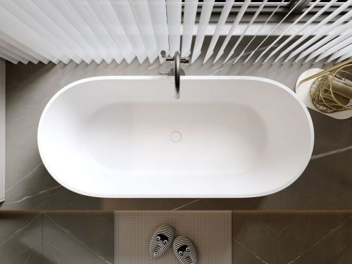 Ванна из искусственного камня Timo KIARA KIARA1680 170х75 отдельностоящая овальная - фото 3