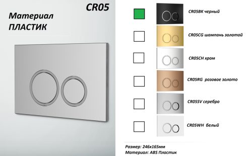 Клавиша смыва механическая Cerutti SPA CR05BK цвет черный - фото 2