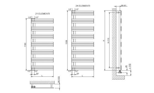 Полотенцесушитель водяной Cordivari Celine 3551730130101 50х115 хром - фото 2