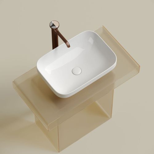 Раковина из сантехнического фарфора Ceramica Nova ELEMENT CN6055 50х40 накладная цвет белый без отверстий под смеситель - фото 2