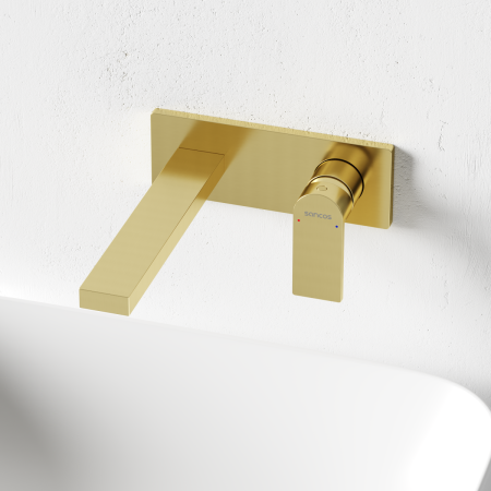Смеситель для раковины Sancos Studio SC9017BG встраиваемый в стену золото