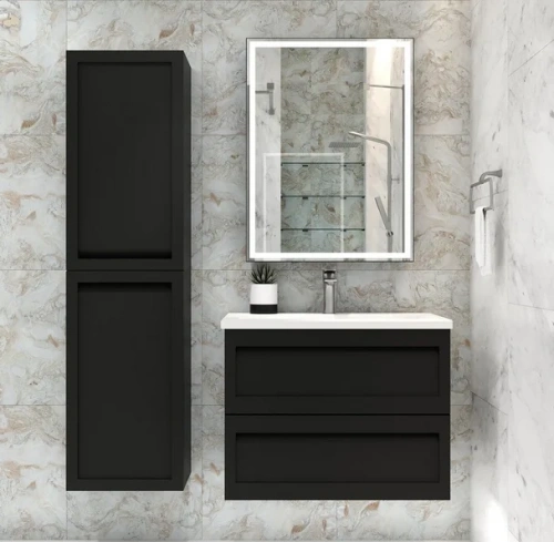 Зеркало-шкаф Art&Max TECHNO AM-Tec-600-800-1D-DS-F-Nero 60х80 подвесной цвет черный - фото 3