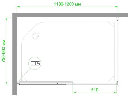 Душевой уголок Royal Bath RB8012B RB8012B-L 120х80 стекло прозрачное профиль хром без поддона