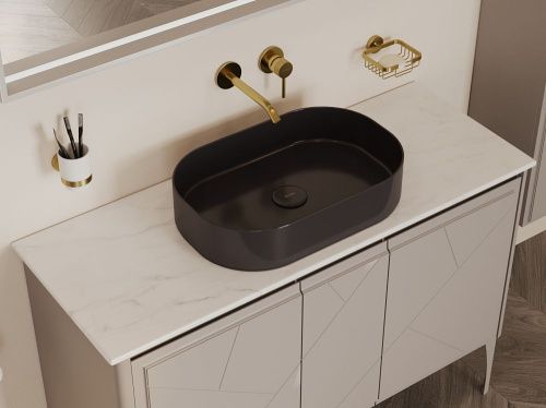 Смеситель для раковины Allen Brau Priority 5.31A03-GB встраиваемый в стену золото - фото 3