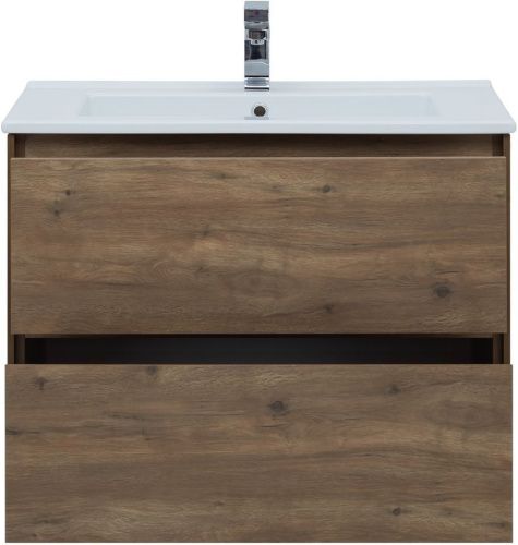 Тумба под раковину Aquanet Милан 00339968 80х50 подвесная цвет коричневый - фото 3