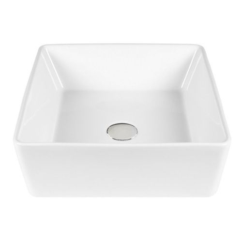 Раковина из сантехнического фарфора Bond Cube S54-390 40х40 накладная цвет белый без отверстий под смеситель - фото 4