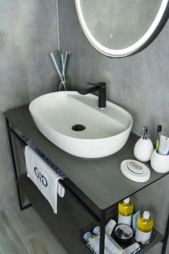 Раковина керамическая Gid Lago 51192 60х40 накладная цвет белый 1 отверстие под смеситель - фото 3