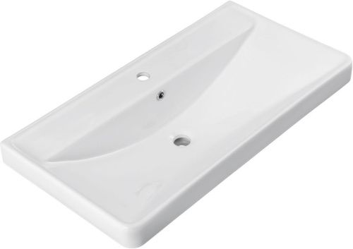 Раковина керамическая Aquanet Ирис 00323883 91х47 полувстраиваемая цвет белый 1 отверстие под смеситель - фото 3