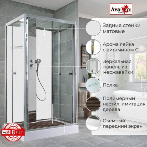 Душевая кабина AvaCan Z Z1911MT 110х90 прямоугольная с крышей ориентация универсальная - фото 2