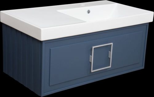 Раковина керамическая La Fenice Cubo CU.NN.90R 90х50 накладная цвет белый 1 отверстие под смеситель - фото 2