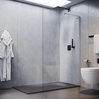 Душевая перегородка Veconi Korato KR77-100-01-C8 100х200 стекло прозрачное профиль хром