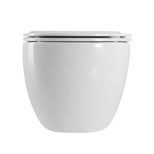 Унитаз подвесной Art&Max Siena AM221CHR/SC белый с сиденьем микролифт каскадный смыв - фото 2