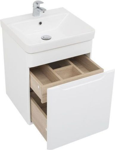 Комплект мебели: тумба с раковиной + зеркало-шкаф Aquanet София 00203648 50х50 напольный цвет белый - фото 4