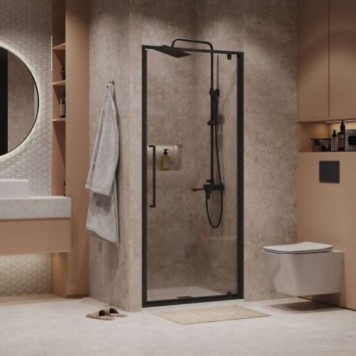 Душевая дверь Niagara Nova NG-85-10AB 100х195 стекло прозрачное профиль черный - фото 3