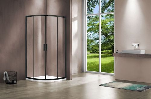 Душевой уголок Vincea Garda VSQ-1G900CLB 90х90 стекло прозрачное профиль черный без поддона - фото 2