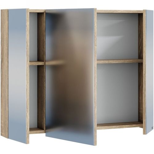 Зеркало-шкаф СанТа Марс 700417 80х70 подвесной цвет коричневый - фото 2