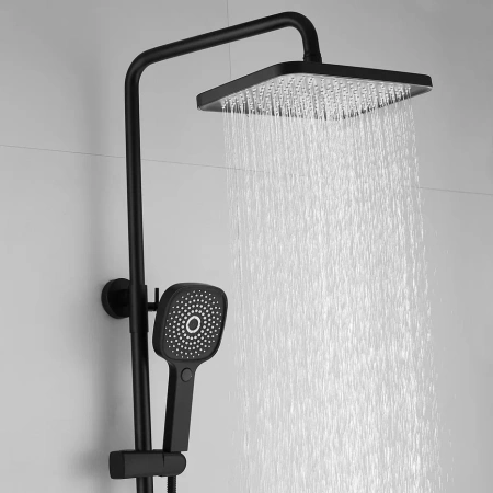 Душевая стойка Shevanik S8236H настенная цвет черный
