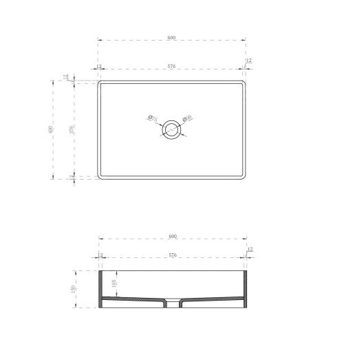 Раковина из полиэфирной смолы Abber KRISTALL AT2803Opal 60х40 накладная цвет коричневый без отверстий под смеситель - фото 5