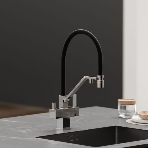 Смеситель для кухни Sancos Loro SC4007CH на мойку черный/хром - фото 2