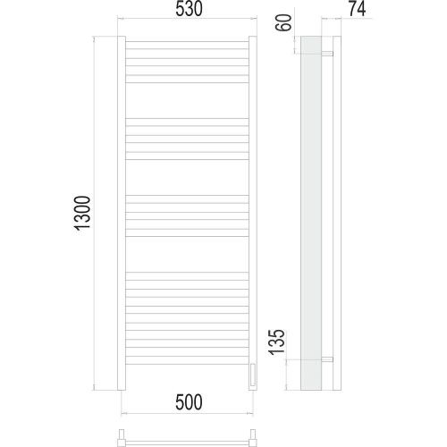 Полотенцесушитель электрический Terminus 4670078526274 55х130 хром - фото 3