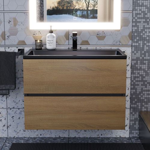 Тумба с раковиной Uperwood Barsa 298301042 70х50 цвет коричневый/черный - фото 3