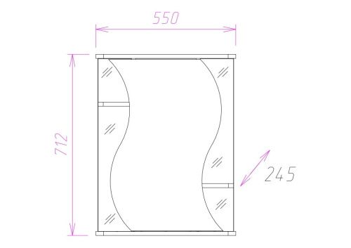 Зеркало-шкаф Onika Лилия 205519 60х70 подвесной цвет белый - фото 2