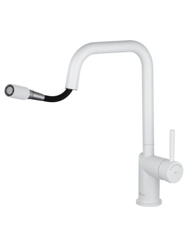 Смеситель для кухни Wonzon & Woghand WW-6018-MW на мойку белый - фото 2