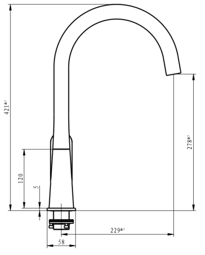 Смеситель для кухни Savol SK-H6004 на мойку хром - фото 2