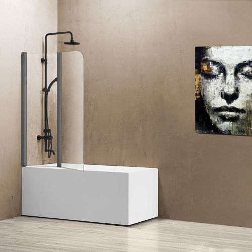 Душевая шторка на ванну Vincea VSB VSB-12114CLGM 115х140 стекло прозрачное профиль вороненая сталь ориентация универсальная