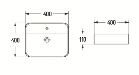 Раковина из сантехнического фаянса CeramaLux 78574 40х40 накладная цвет белый 1 отверстие под смеситель