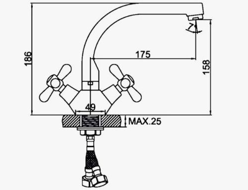 Смеситель для кухни D-Lin D156825-P на мойку хром - фото 2