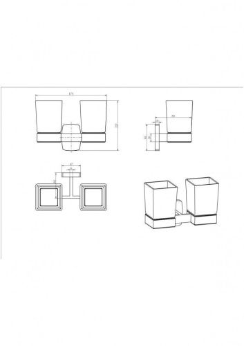 Стакан CeramaLux Cube 12603 - фото 2