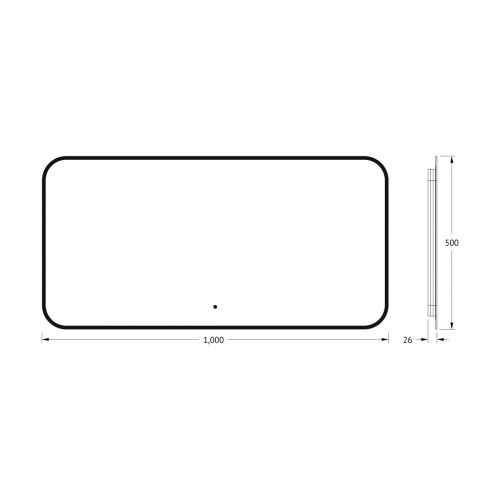 Зеркало с подсветкой Defesto AURA DF 2965RH 100х50 подвесное - фото 2