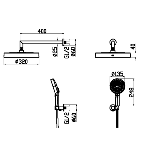 Душевая система Boheme Cell 427-CB встраиваемая в стену цвет медь - фото 2