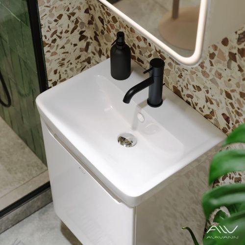 Тумба с раковиной Alavann Lana ALV0975000 50х40 подвесная цвет белый - фото 4