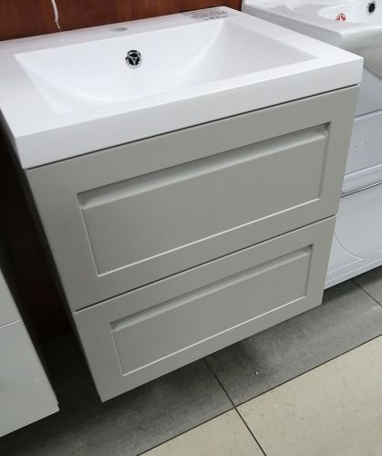 Тумба под раковину Art&Max PLATINO AM-Platino-580-2C-SO-GCM 60х50 подвесная цвет серый - фото 3