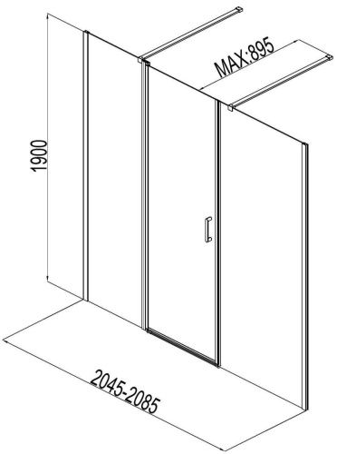Душевая дверь Aquanet Cinetic AE12-N-120H190U-CT + AE12-F-90H190U-CT 205х190 стекло прозрачное профиль хром - фото 3