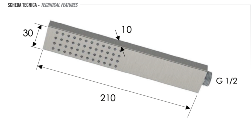 Душевая лейка Remer X Style Inox SS317RRX цвет нержавеющая сталь - фото 2