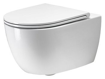 Чаша унитаза подвесная Simas TR 18 bia цвет белый без сиденья безободковая каскадный смыв