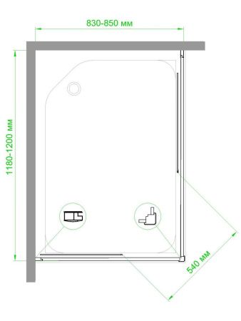 Душевой уголок Royal Bath HPD RB8512HPD-C 120х85 стекло матовое профиль белый без поддона