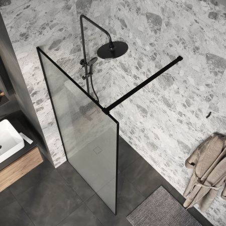 Душевая перегородка Niagara Nova NG-781-12BLACK 120х200 стекло матовое профиль черный