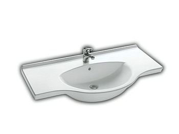 Раковина из сантехнического фаянса Hatria SOPHIE YU9001 110х50 подвесная цвет белый 1 отверстие под смеситель