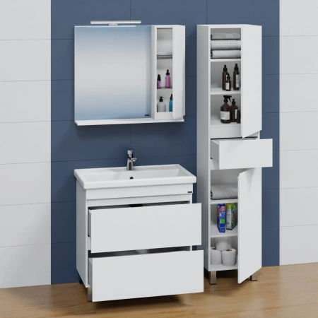 Тумба под раковину СанТа Марс 700295 80х40 напольная цвет белый