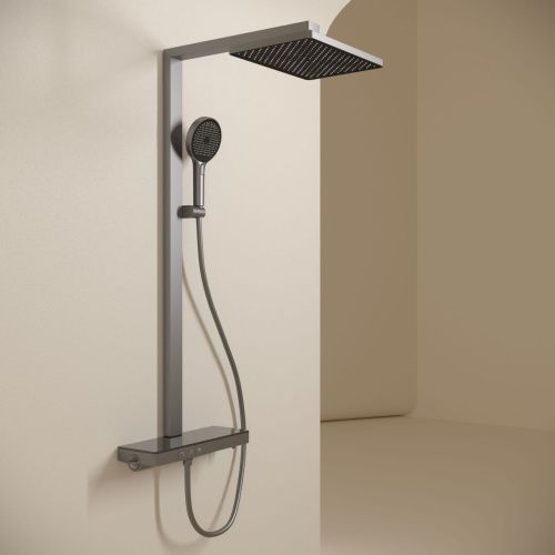 Душевая стойка Sancos Vos SC6100GG настенная цвет вороненая сталь с термостатом - фото 3