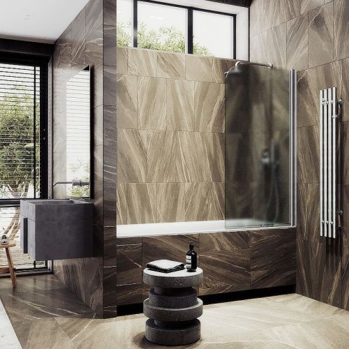 Душевая шторка на ванну Maybah Glass MGV-621-5 80х140 стекло тонированное профиль хром ориентация универсальная - фото 3